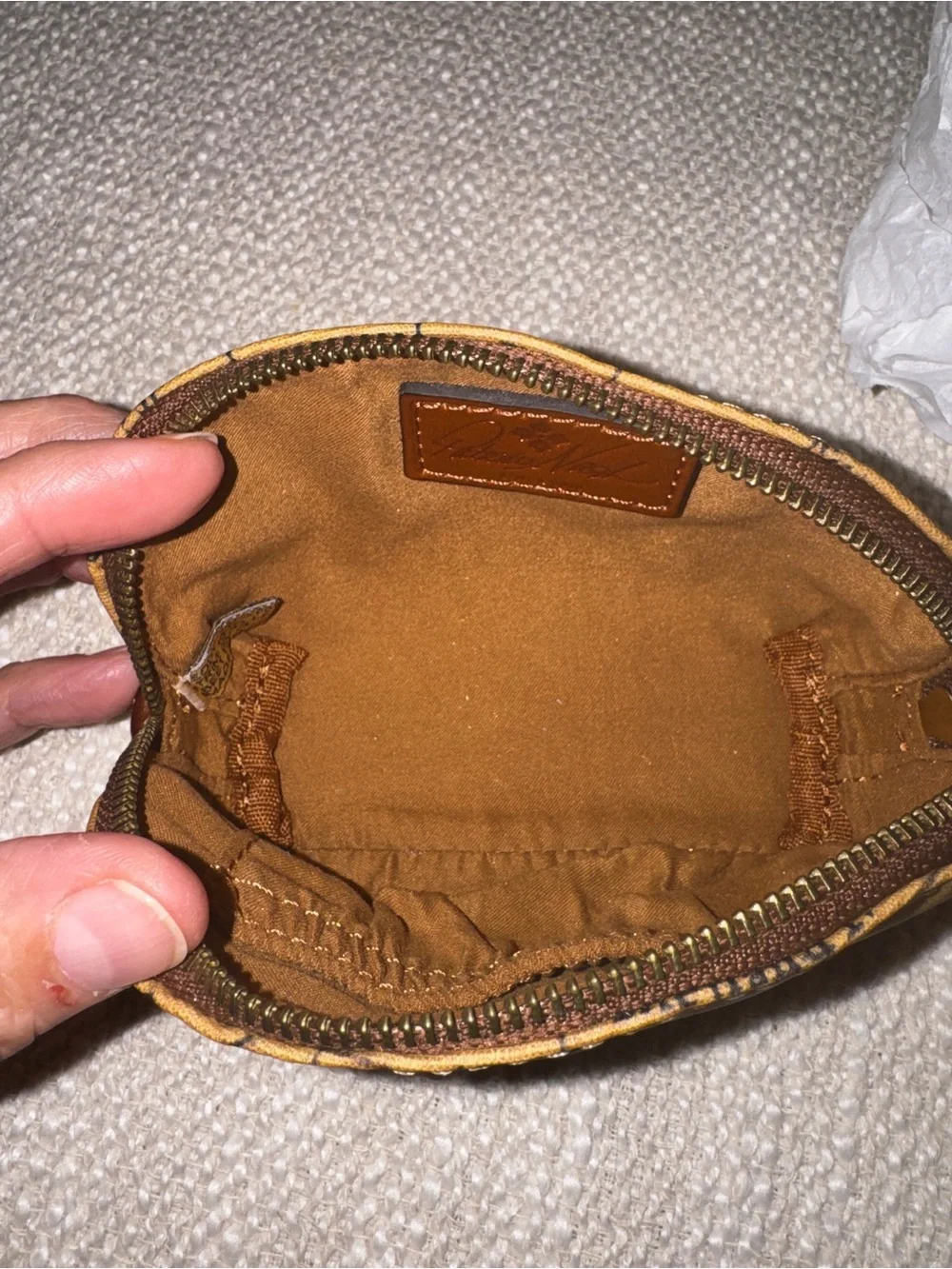Patricia Nash Map Print Leather Coin/Cosmetic Zipper Pouch NWOT